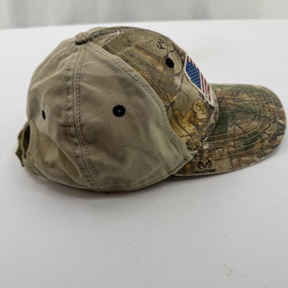 Dri-Duck Baseball Hat Men OSFM Camo Realtree American Flag Lowe's Distressed - Picture 2 of 8